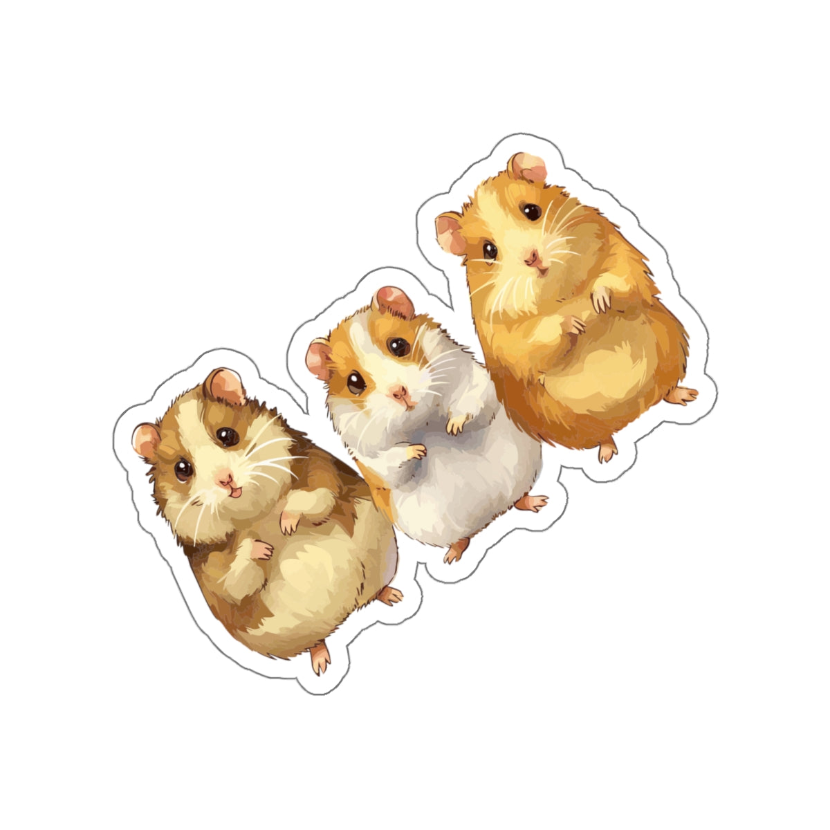 Hamster brothers hand Kiss-Cut Sticker