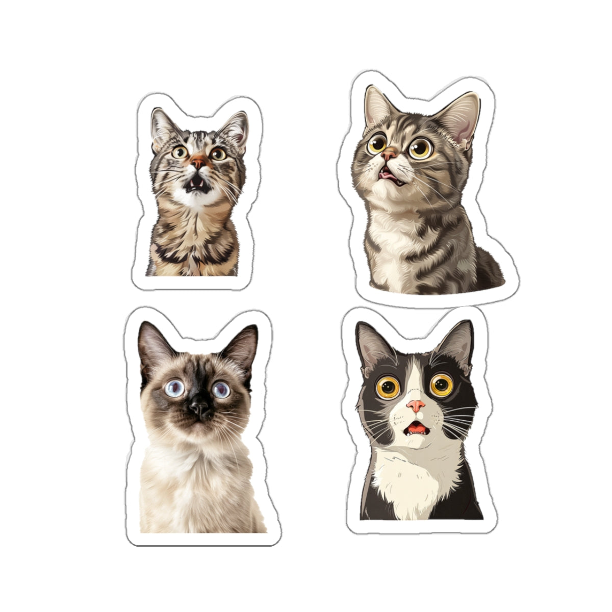 Snooty cats Kiss-Cut Sticker
